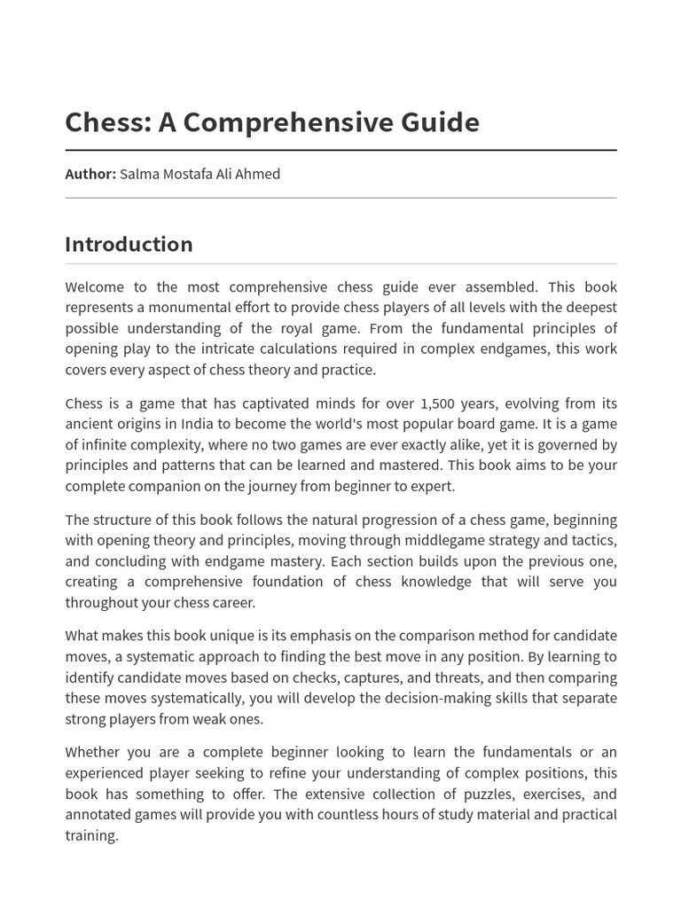 Comprehensive Chess Guide Overview | PDF | Chess Openings | Chess Strategy