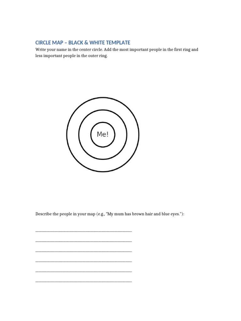 Black & White Circle Map Template | PDF