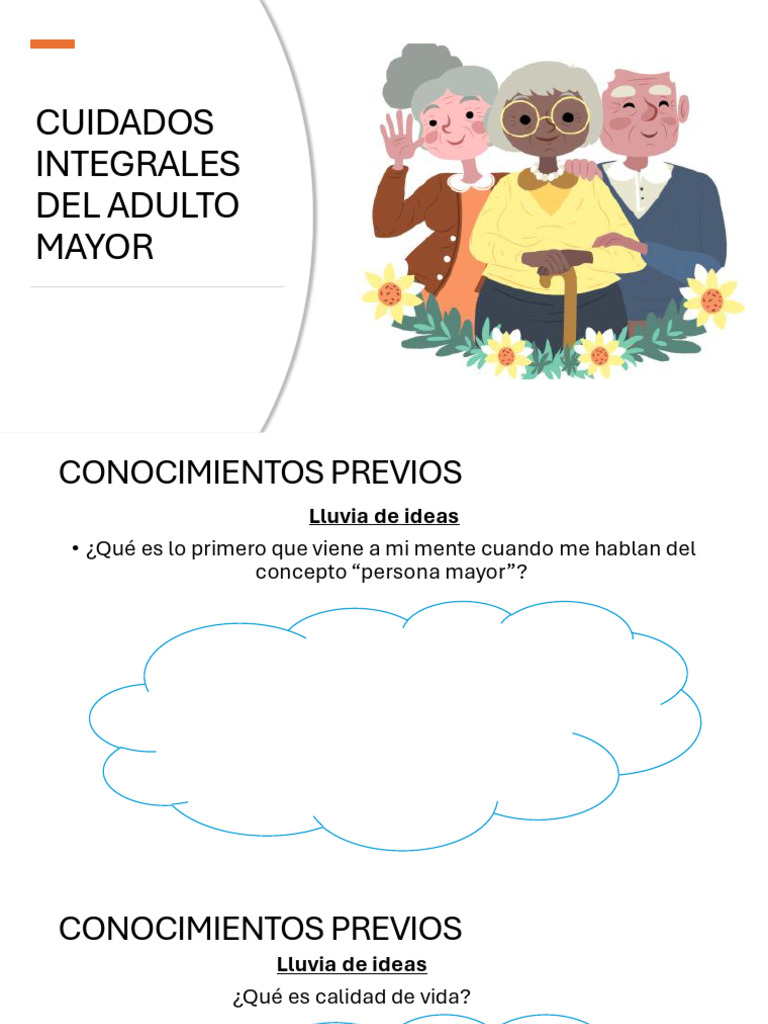 Cuidados Integrales para Adultos Mayores | PDF | Calidad de vida | Adultos