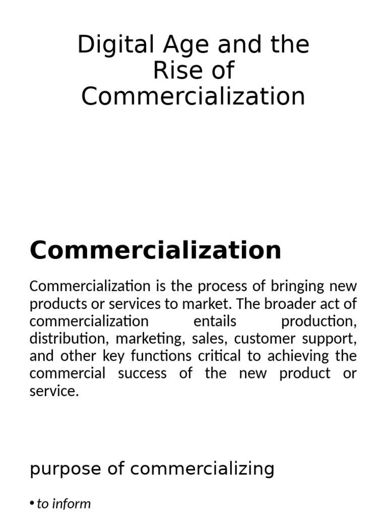 Digital Age and The Rise of Commercialization | PDF