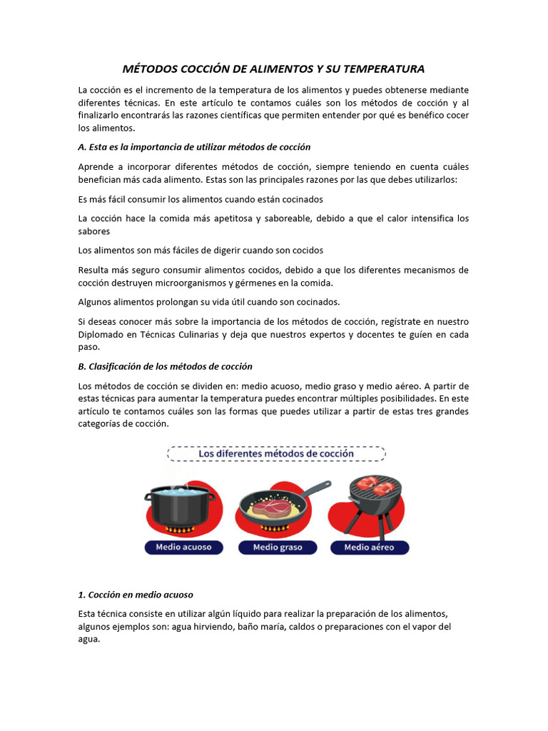 Métodos de Cocción de Alimentos | PDF | Cocinando | Fritura