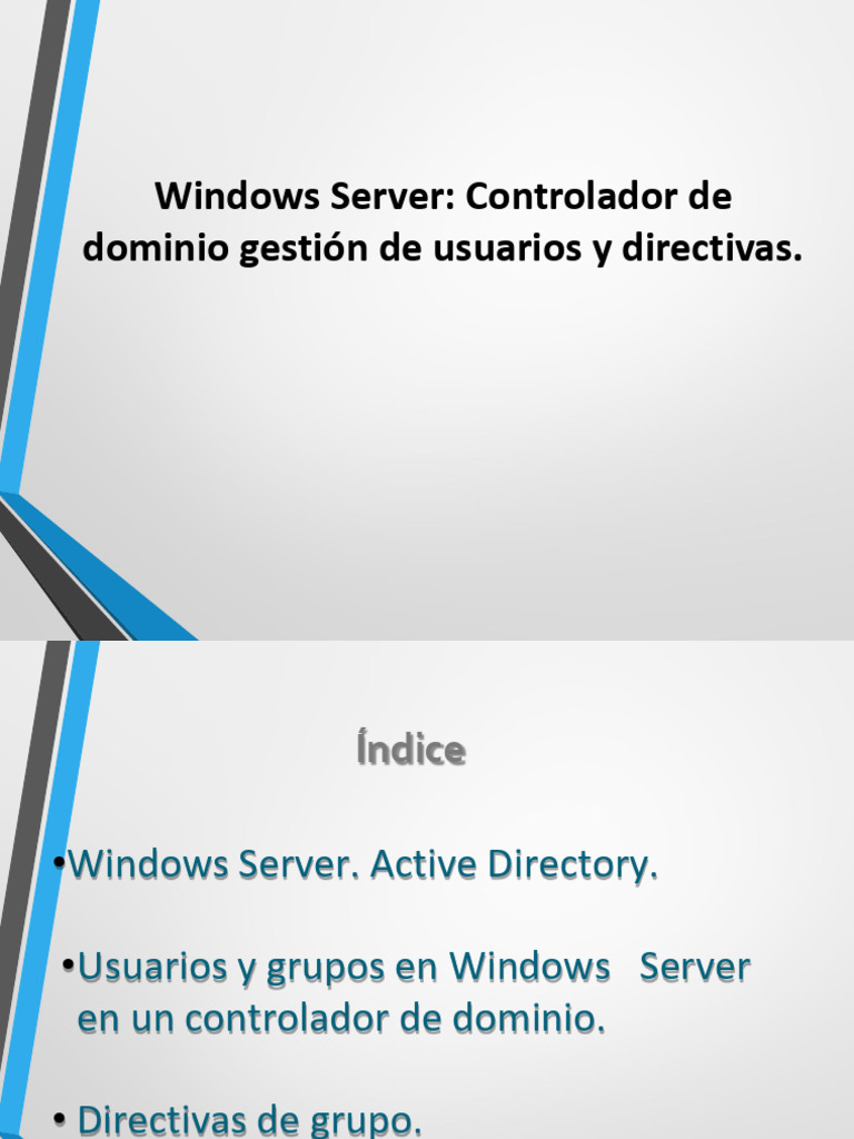 Gestión de Dominios en Windows Server | PDF | Directorio Activo ...