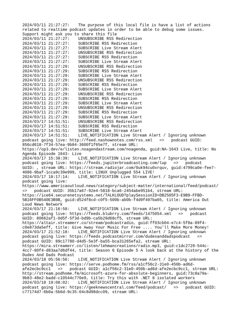 Web Sub Update Log | PDF | Podcast | Multimedia