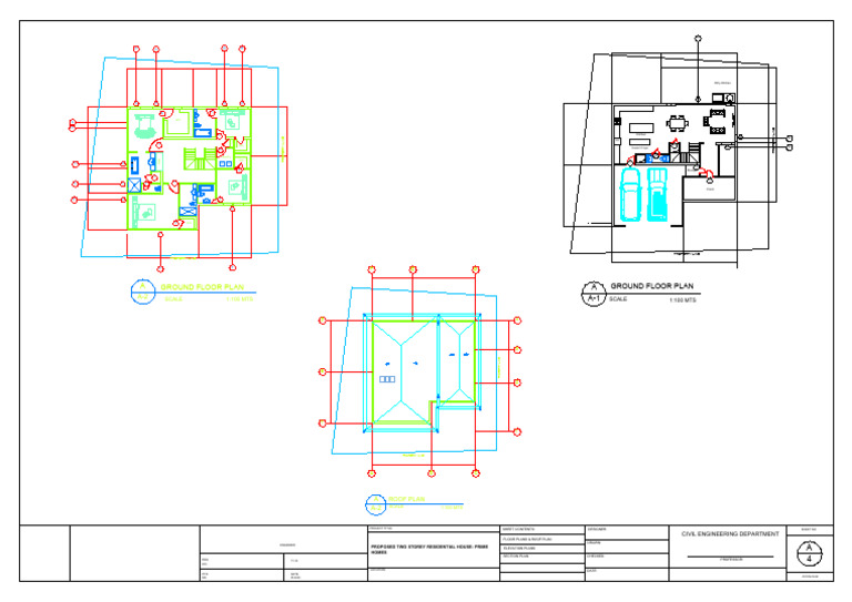 Two Storey Residential House Plan | PDF | Buildings And Structures ...