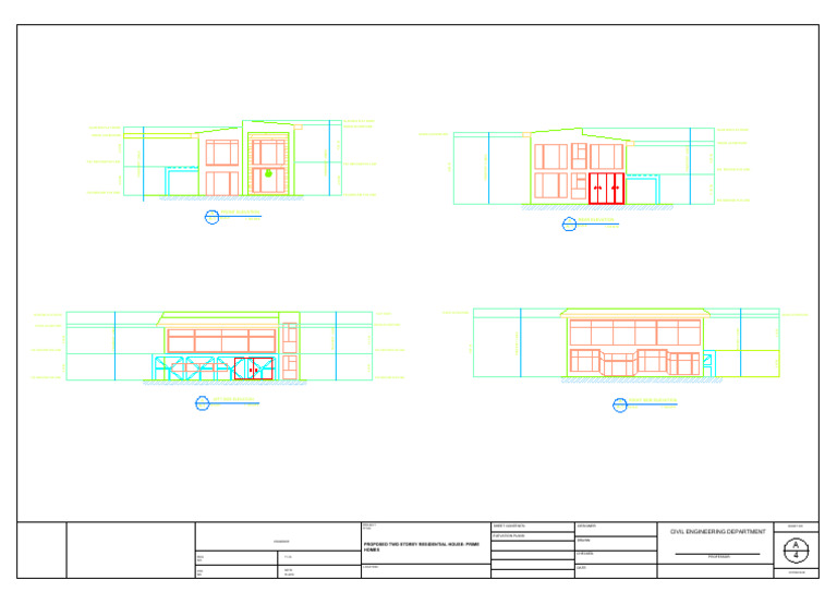 Two Storey Residential House Plans | PDF | Civil Engineering ...