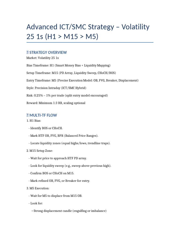 Advanced ICT/SMC Trading Strategy Guide | PDF | Economies | Private Sector