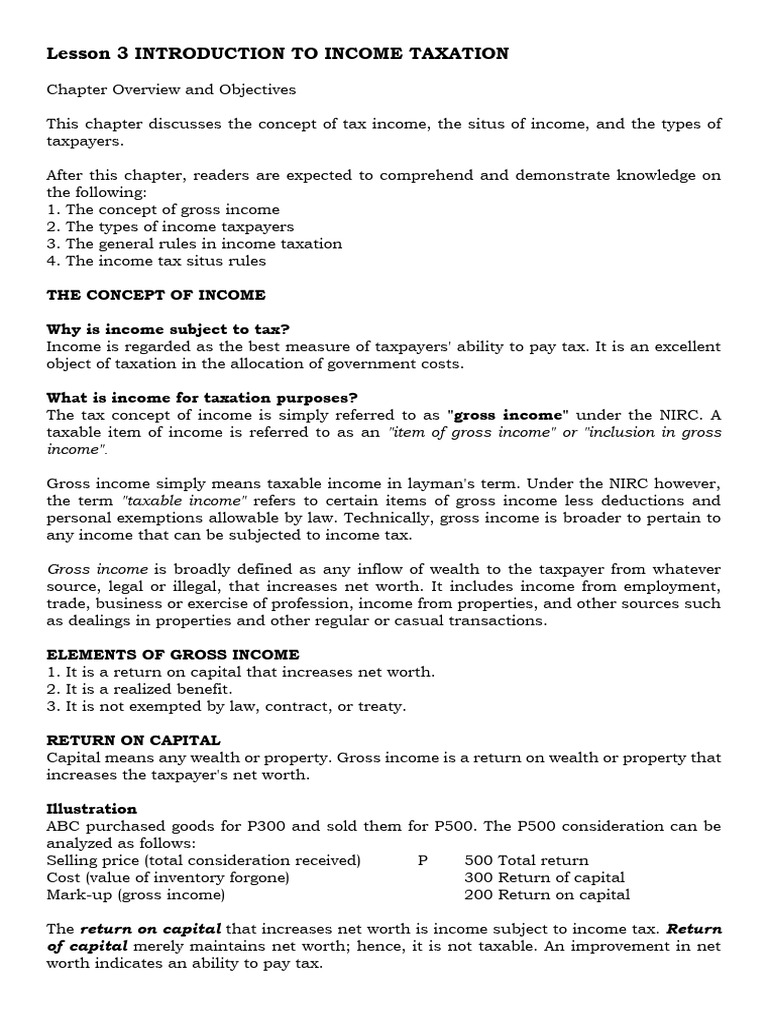 Understanding Income Taxation Basics | PDF | Taxes | Income