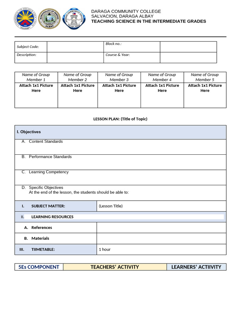 5E Lesson Plan for High School Science | PDF | Lesson Plan | Learning