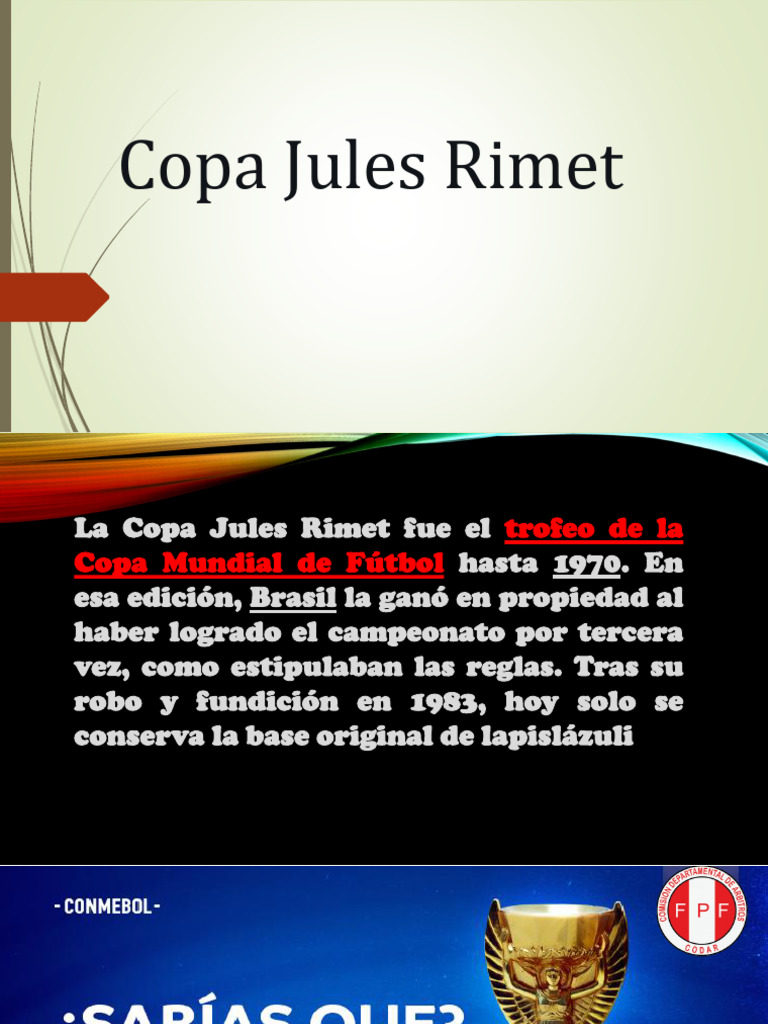 Historia de la Copa Jules Rimet | PDF | FIFA Copa del Mundo ...