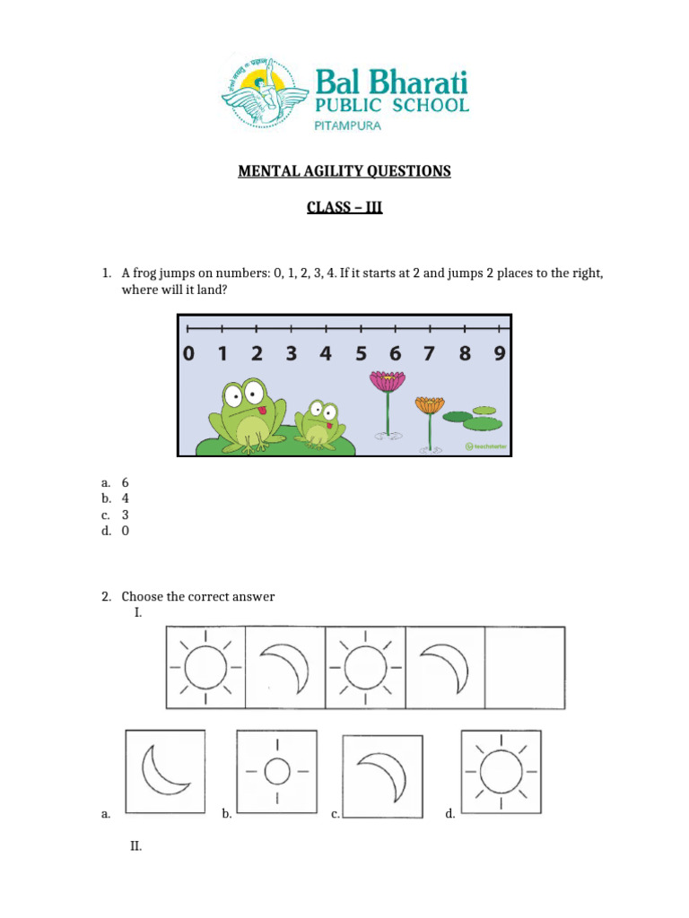 Class 3 Mental Ability Questions | PDF