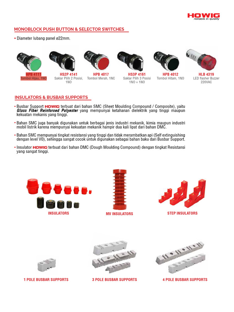 Katalog Saklar dan Isolator HOWIG | PDF