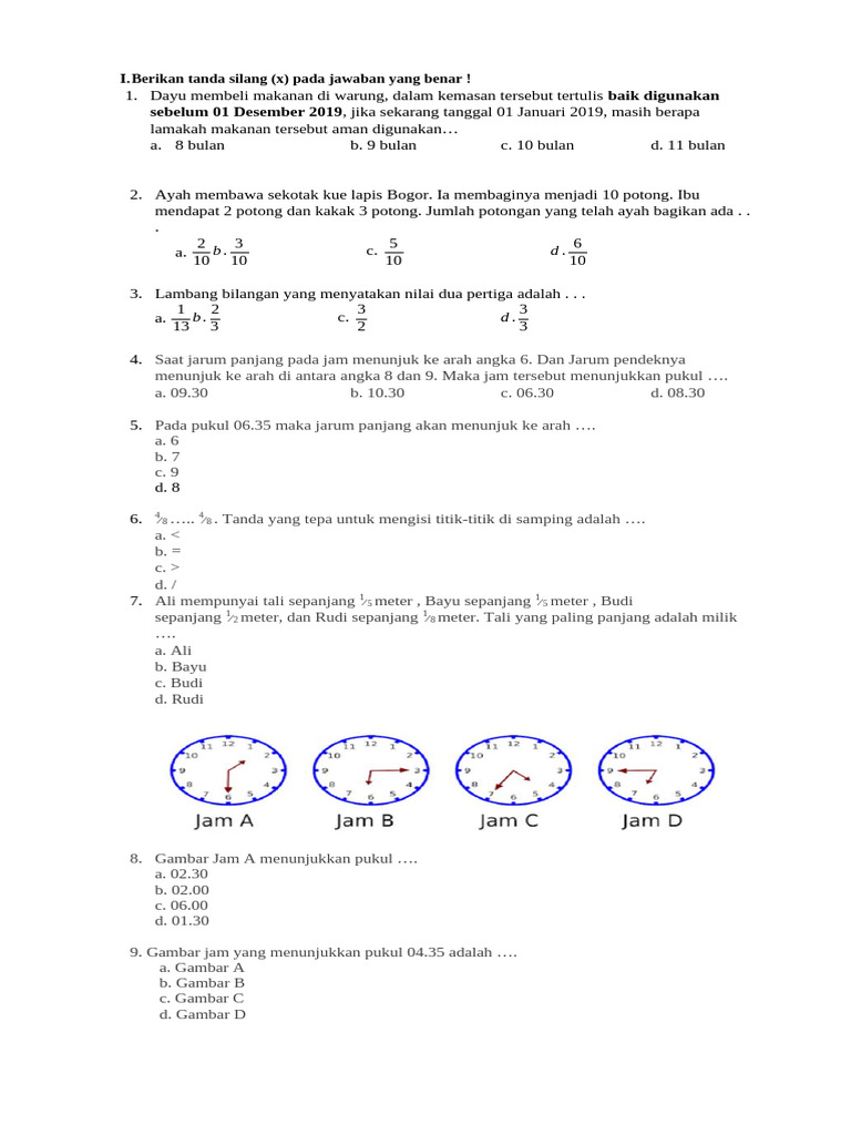Soal Latihan Matematika Dasar | PDF