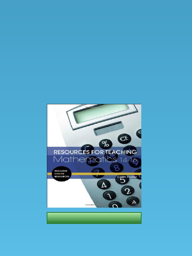 (Ebook) Resources For Teaching Mathematics: 14-16 by Colin Foster ISBN ...