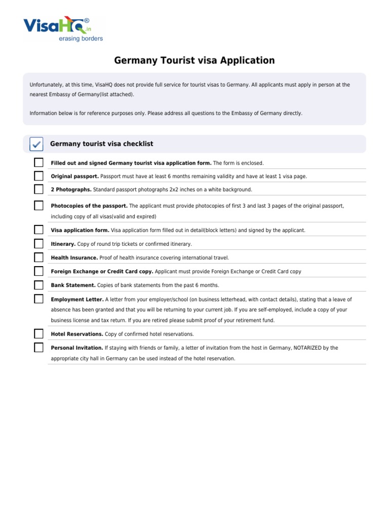 germany visit visa application form