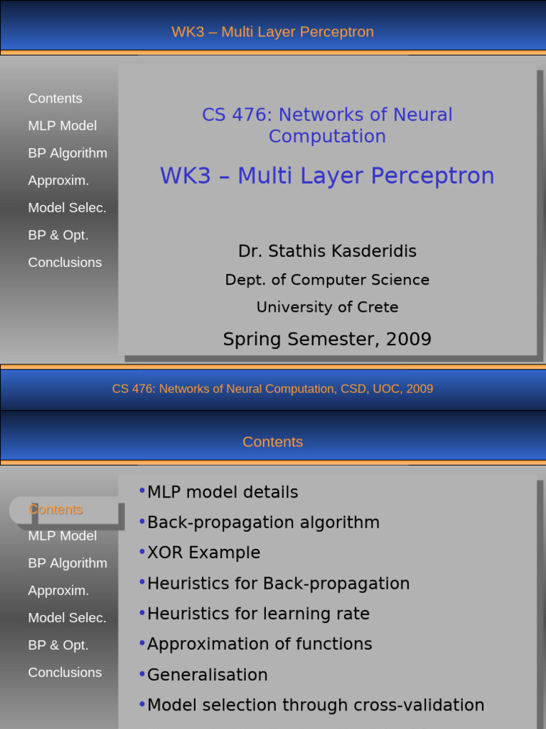 WK3 - Multi Layer Perceptron | PDF | Machine Learning | Applied Mathematics