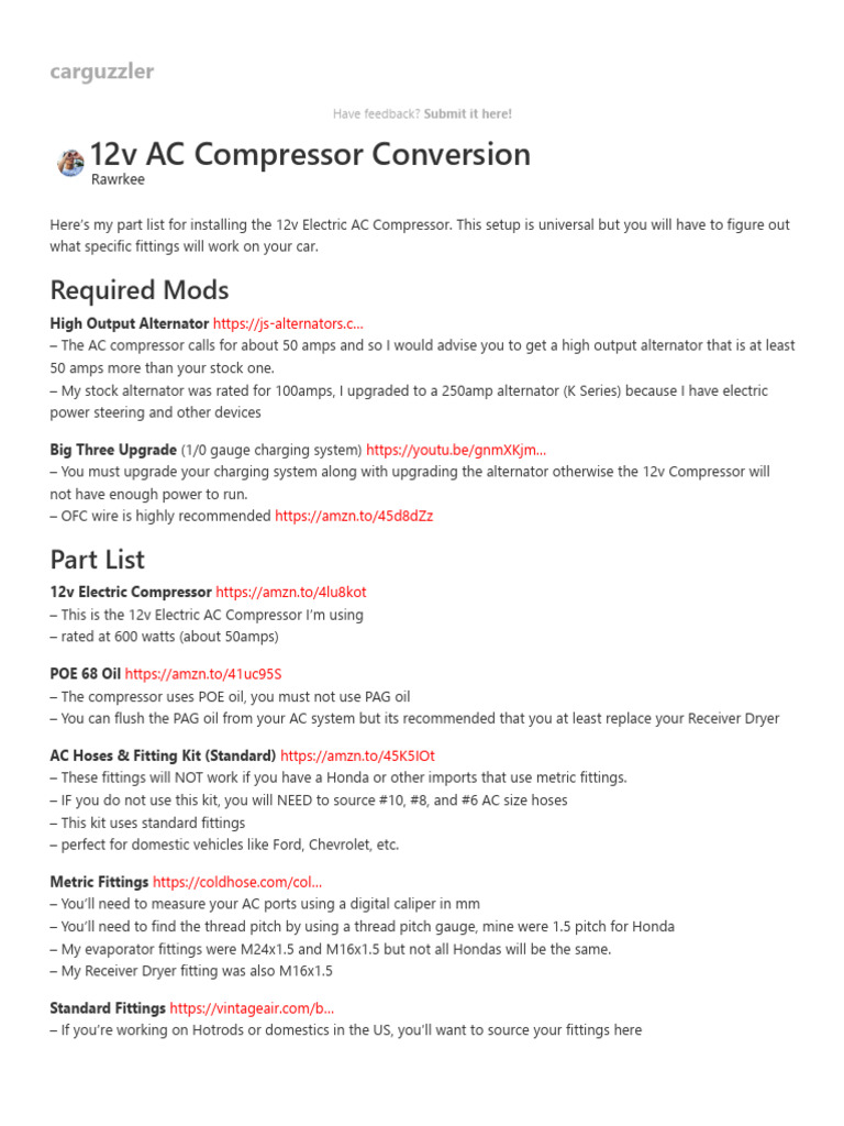 12V AC Compressor Wiring Guide | PDF | Automotive Technologies ...