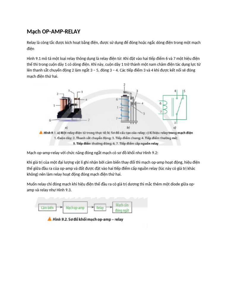 Mạch Op Amp Relay Theo SGK | PDF