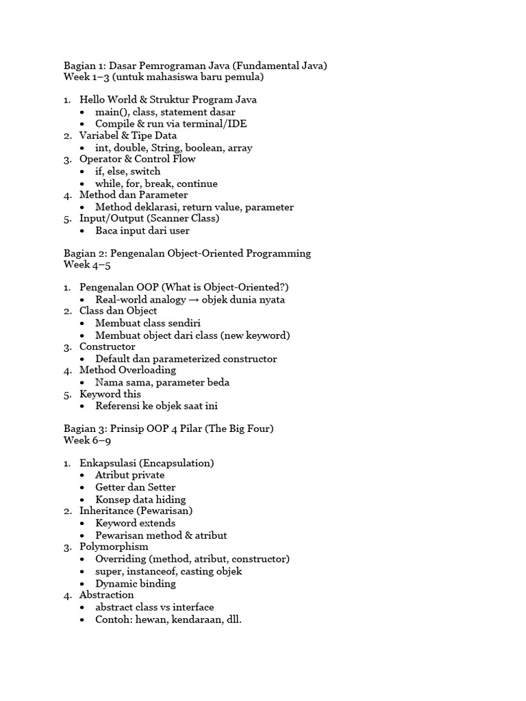 Belajar Pemrograman Java untuk Pemula | PDF