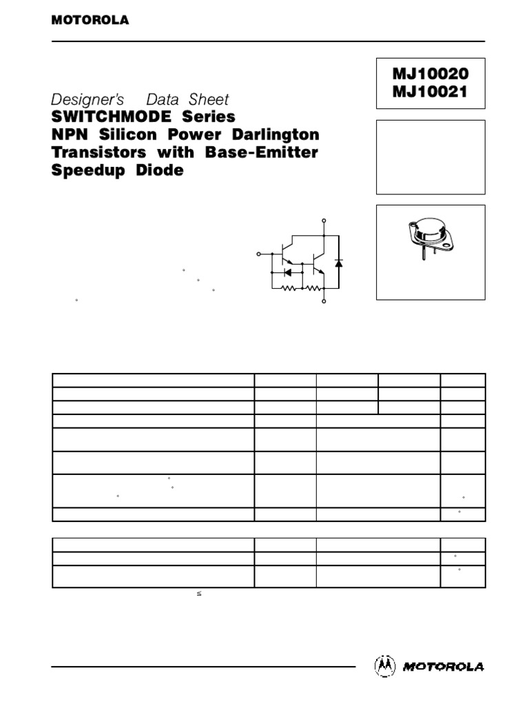 MJ 10020 | PDF | Bipolar Junction Transistor | Transistor