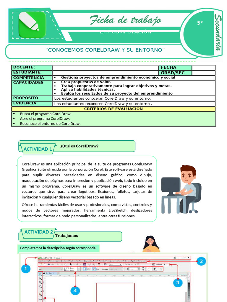 Ficha de Actividad Ept Compu 5° - Semana 1 | PDF | Diseño | Informática