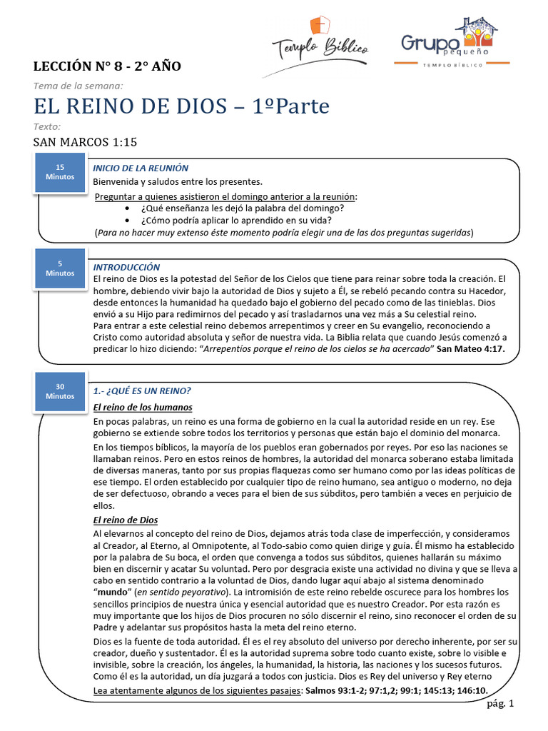El Reino de Dios: Autoridad y Gobierno | PDF | Dios | Cristo (título)