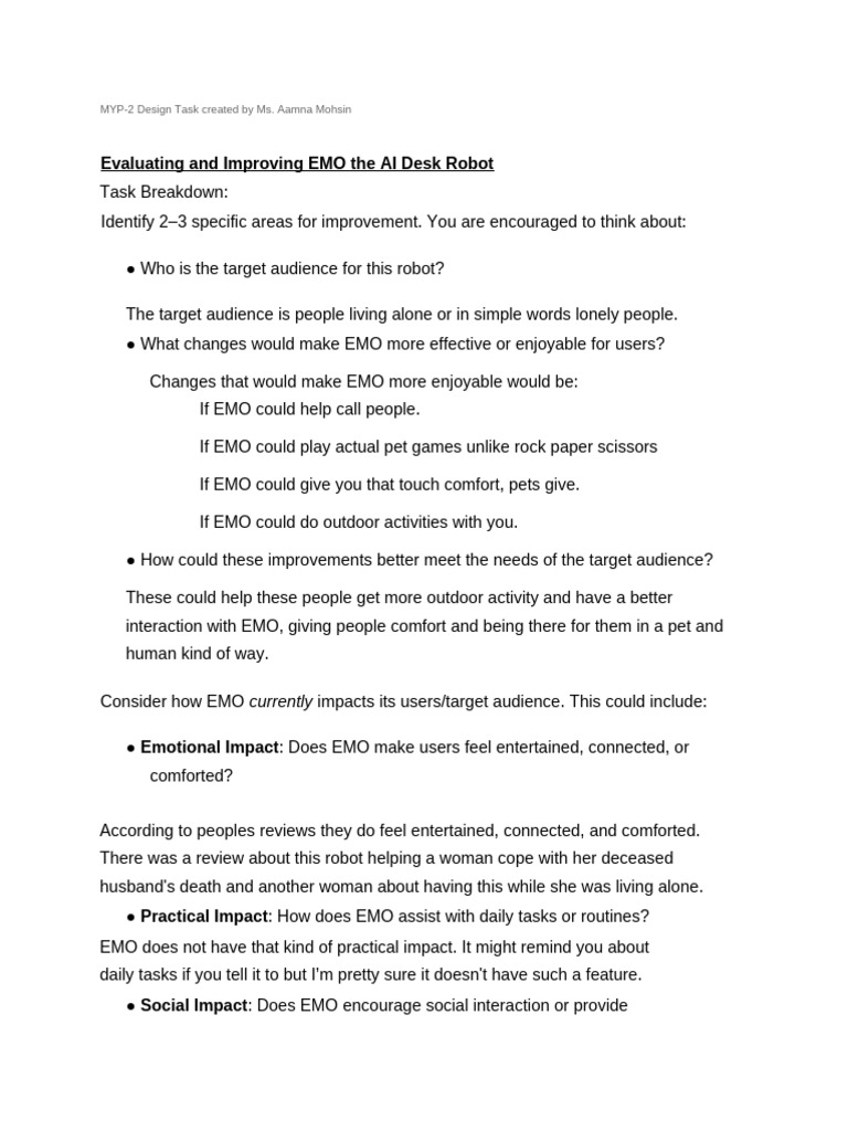Enhancing EMO for Lonely Users | PDF | Human Communication