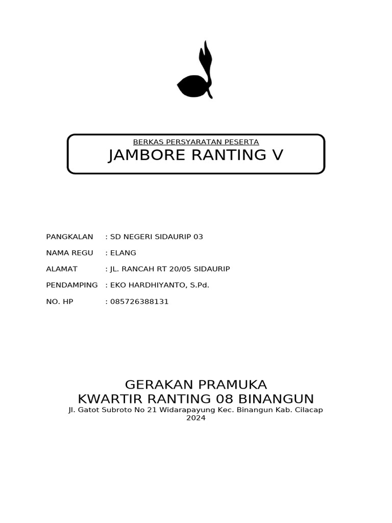 Jambore Ranting V Pramuka 2024 Sidaurip | PDF