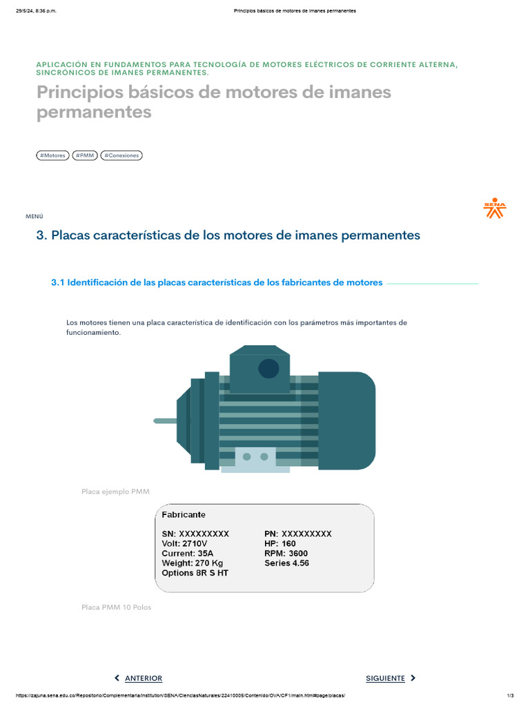 Placas de Motores de Imanes Permanentes | PDF | Imán | Motor eléctrico