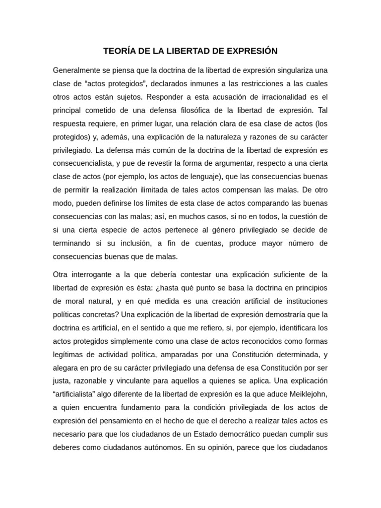 Fundamentos de la Libertad de Expresión | PDF | Libertad de expresión ...