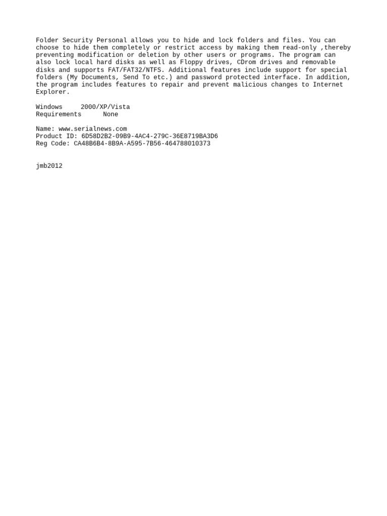 Folder Security Personal | PDF