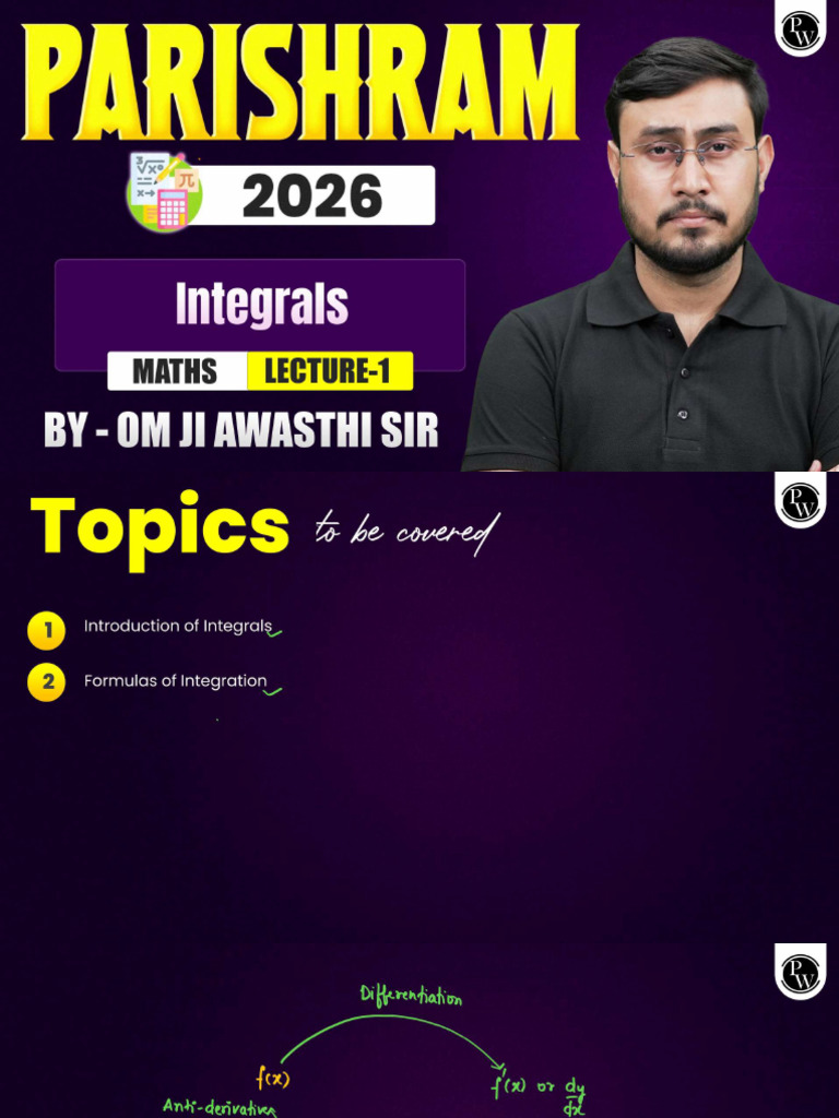 Integrals 01 Class Notes | PDF