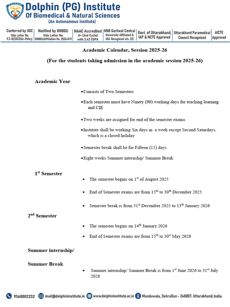 Academic Calendar 2025-26 | PDF | Academic Term | Observances
