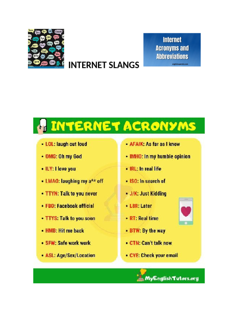 Internet Slangs | PDF