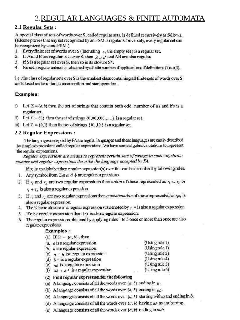 Regular Languages and Finite Automata Final | PDF