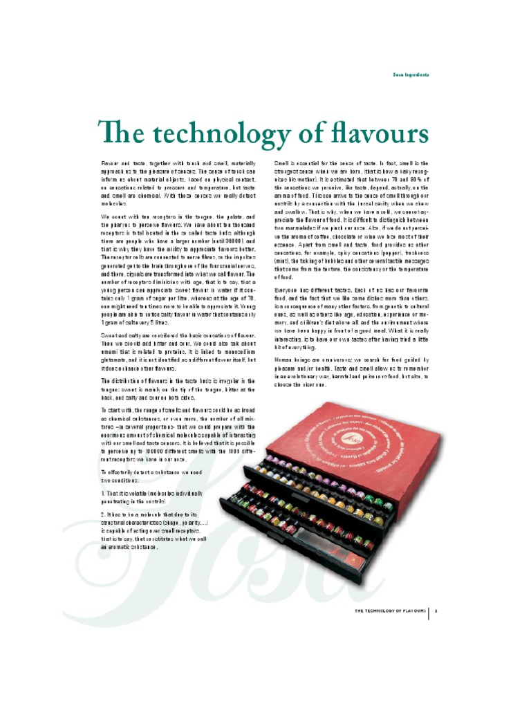 Flavor Technology and Extraction Methods | PDF | Taste | Flavor