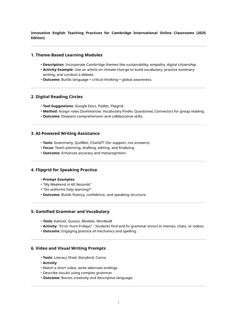 Innovative English Teaching Strategies | PDF | Learning | Human ...
