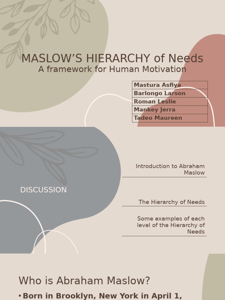 Understanding Maslow's Hierarchy of Needs | PDF