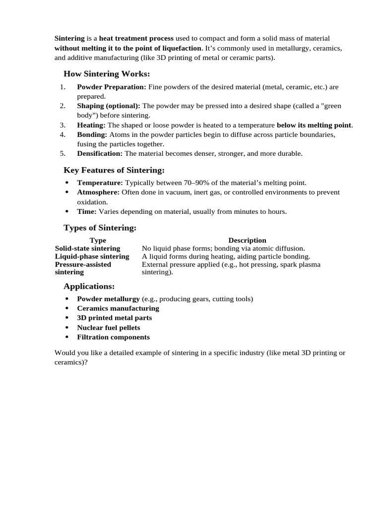 Understanding the Sintering Process | PDF