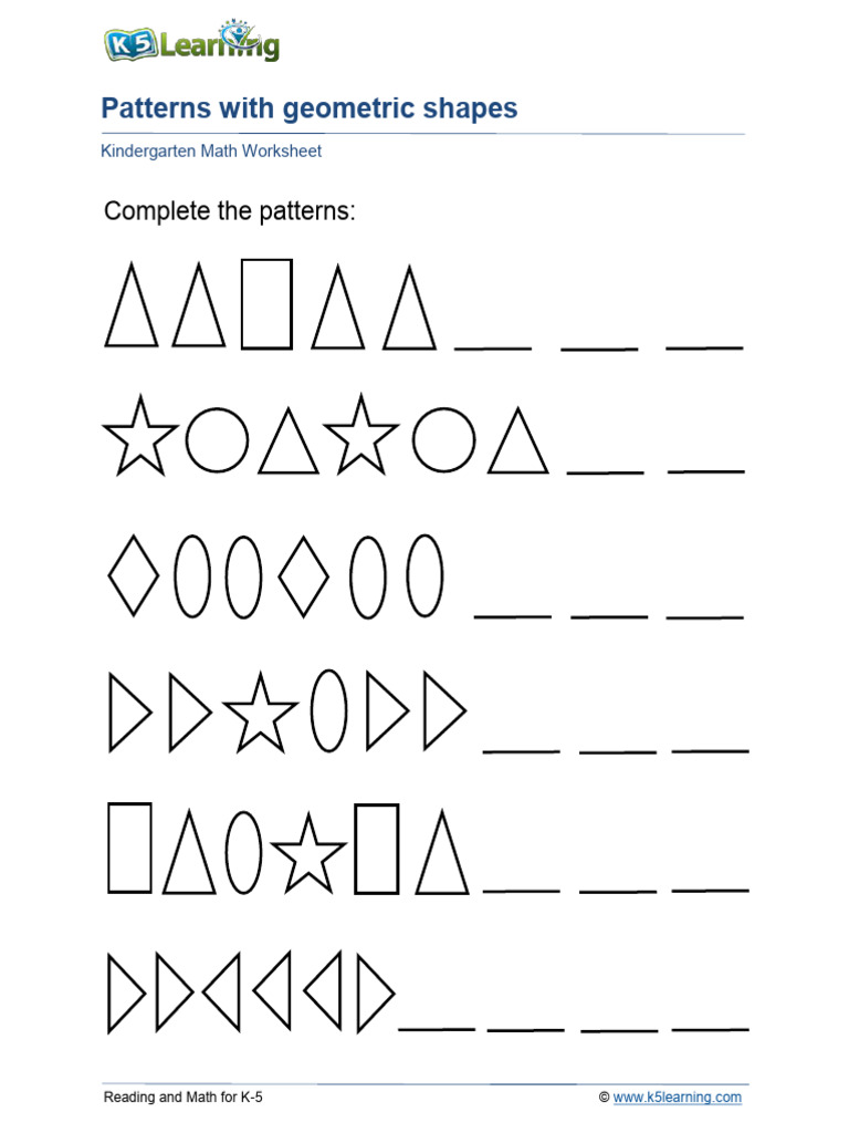 Grade 5 Geometric Patterns Worksheets | PDF