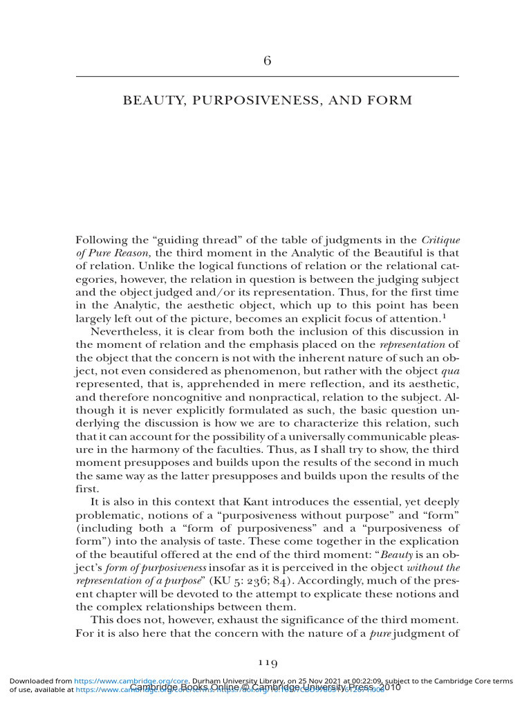 Kant's Aesthetic Judgment Analysis | PDF | Immanuel Kant | Beauty