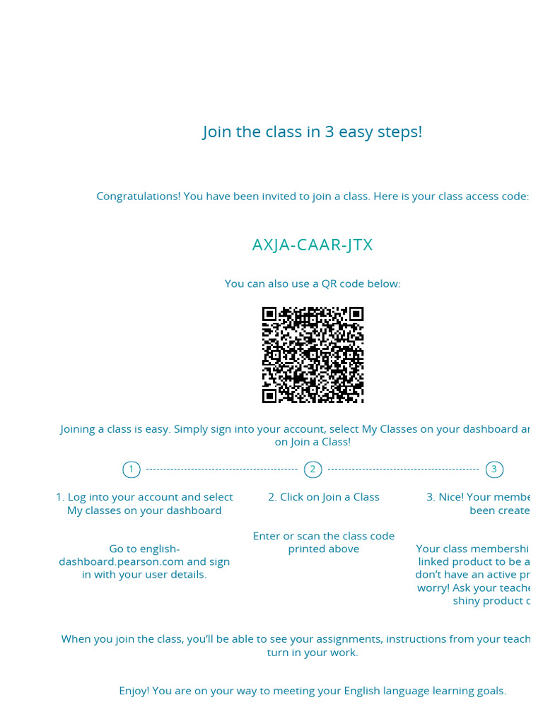 Join Your Pearson English Class Now | PDF
