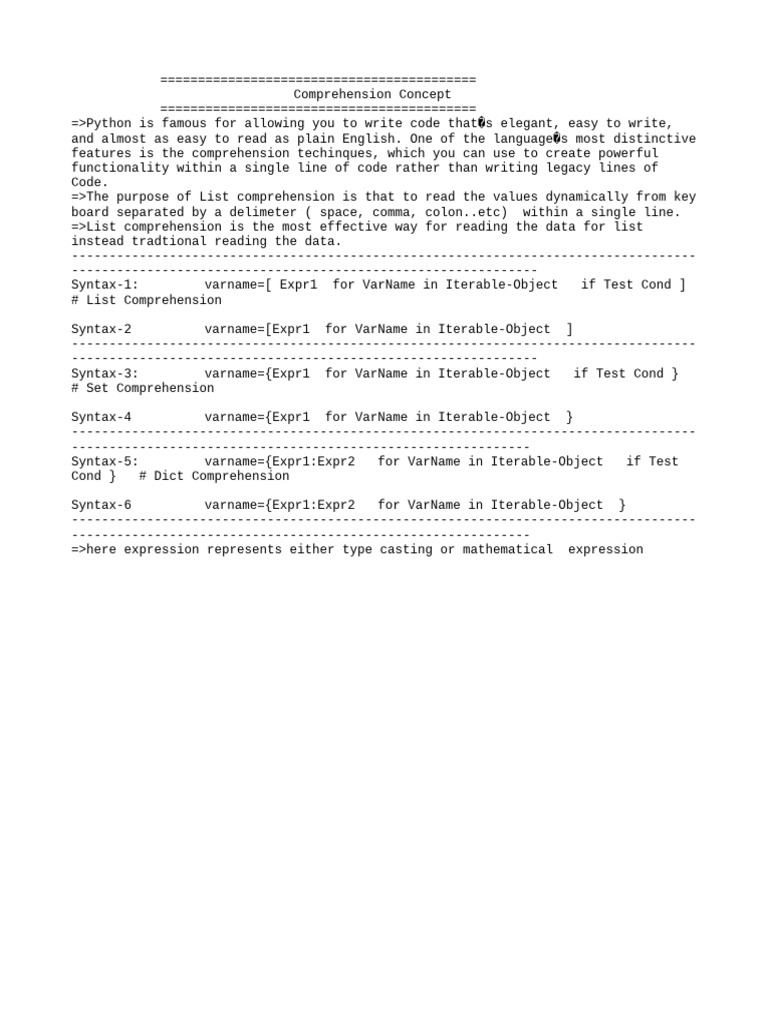 Python List and Set Comprehension Guide | PDF