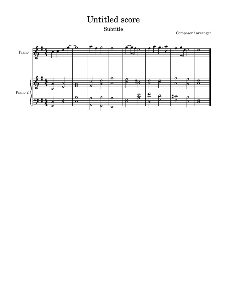 Untitled Score: Subtitle | PDF