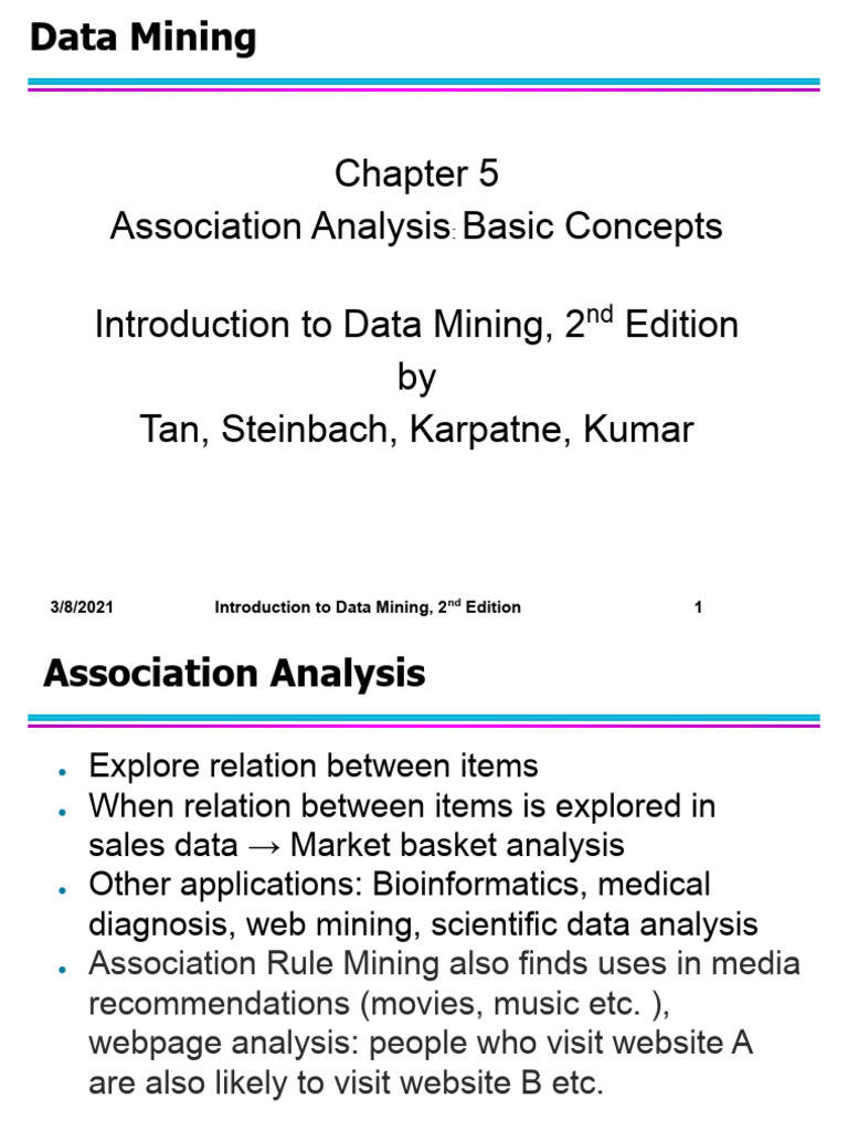 Association Analysis in Data Mining | PDF | Algorithms | Algorithms And ...