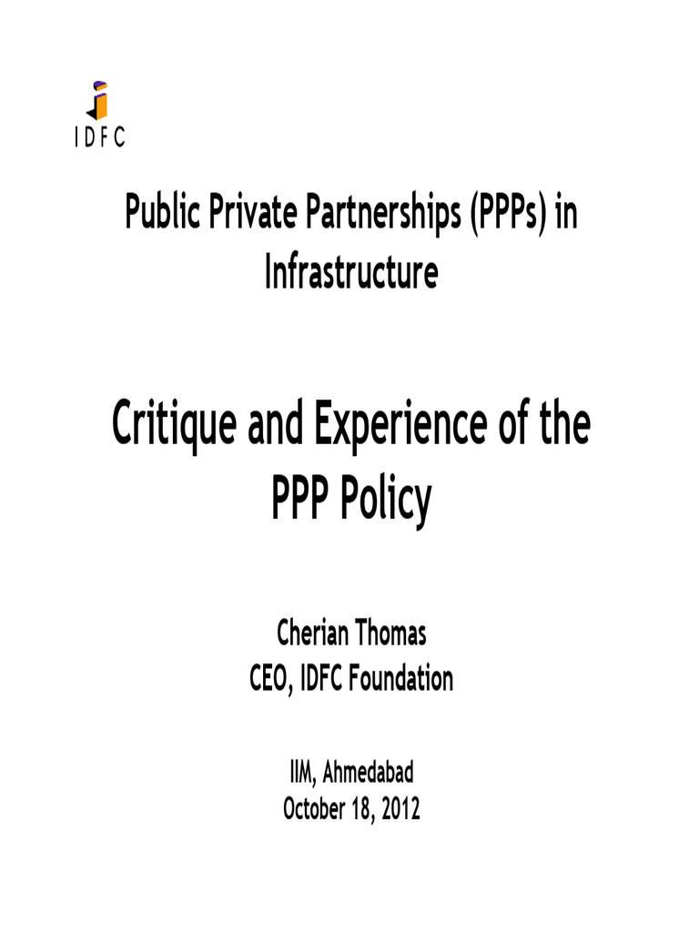 Critique and Experience of The PPP Policy - CTD4S5 | PDF | Public ...
