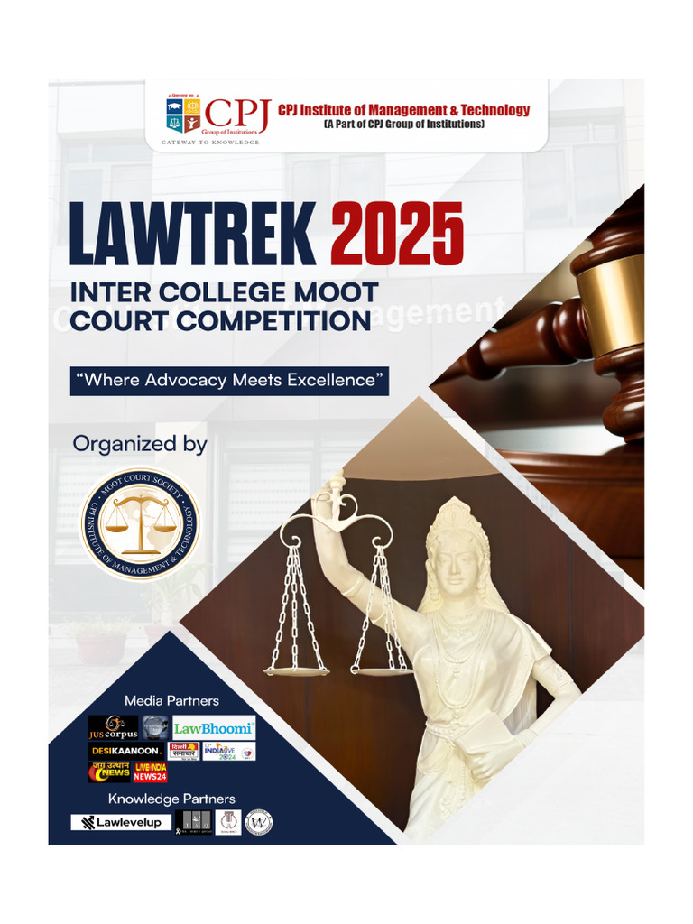 LawTrek 2025 - Inter College Moot Court Competition | PDF