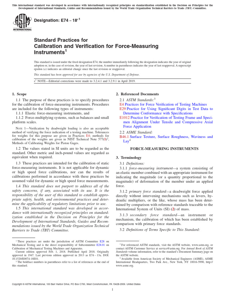 ASTM E74 Calibration Practices | PDF | Calibration | Force