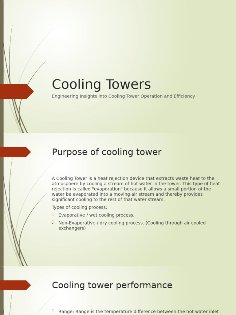 Types of Cooling Towers Explained | PDF | Water | Continuum Mechanics