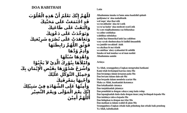 Doa Rabithah untuk Persatuan Umat | PDF