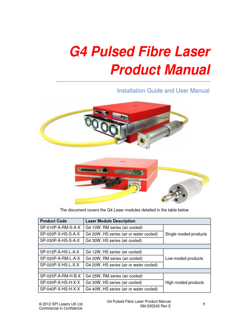 G4 Pulsed Fibre Laser Manual | PDF | Laser | Electronics